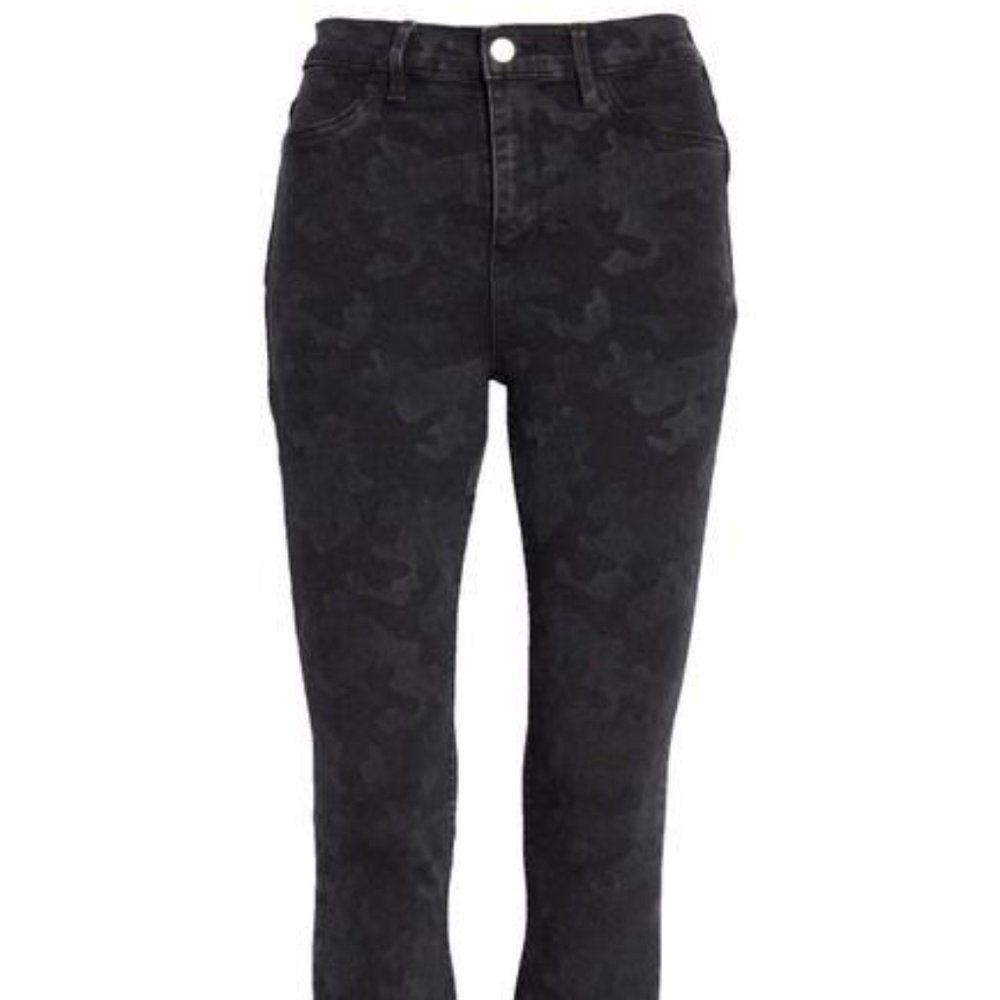 Free People High Waist Camo Denim Skinny Jeans Black Size 28 Regular - Picture 3 of 16